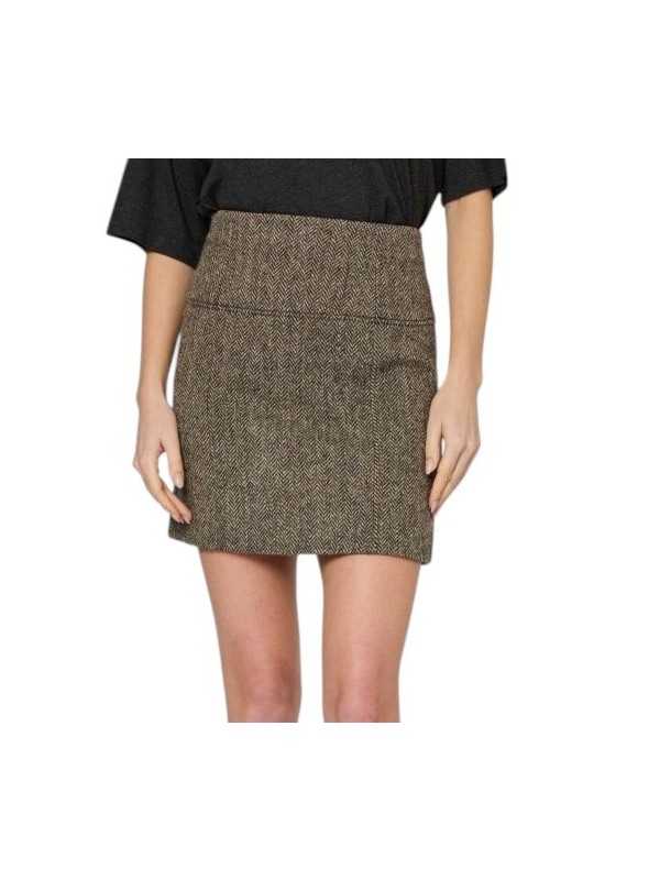 Jupe courte Harris tweed chevron brun écru Paul Smith Femme W1R 322S W03205 61 boutique vêtement mode store shop Strasbourg 1