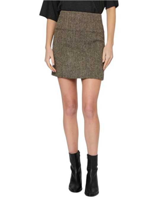 Jupe courte Harris tweed chevron brun écru Paul Smith Femme W1R 322S W03205 61 boutique vêtement mode store shop Strasbourg 3
