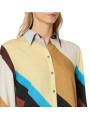 Chemise swirl large jaune camel lyocell Paul Smith Femme W1R 335B W11332 92 boutique Strasbourg vêtement mode shop col