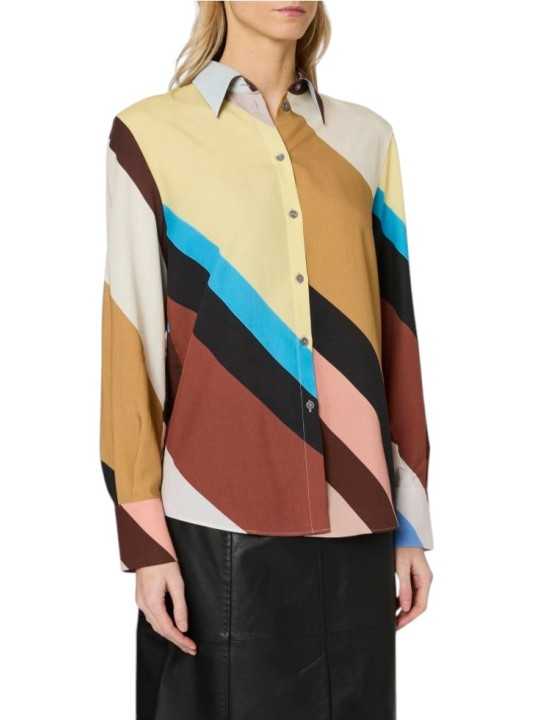 Chemise swirl large jaune camel lyocell Paul Smith Femme W1R 335B W11332 92 boutique Strasbourg vêtement mode shop front