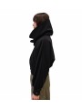 BLOUSON COURT BORD MAILLE COL CAPUCHE NOIR W1R 469J W00110 79 PAUL SMITH FEMME profil fermé