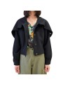 BLOUSON COURT BORD MAILLE COL CAPUCHE NOIR W1R 469J W00110 79 PAUL SMITH FEMME face ouvert