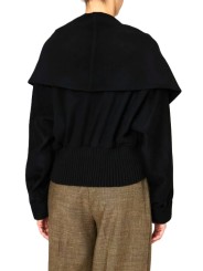 BLOUSON COURT BORD MAILLE COL CAPUCHE NOIR W1R 469J W00110 79 PAUL SMITH FEMME dos