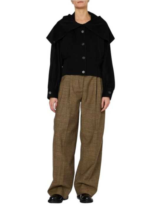 BLOUSON COURT BORD MAILLE COL CAPUCHE NOIR W1R 469J W00110 79 PAUL SMITH FEMME look