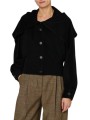 BLOUSON COURT BORD MAILLE COL CAPUCHE NOIR W1R 469J W00110 79 PAUL SMITH FEMME face bis