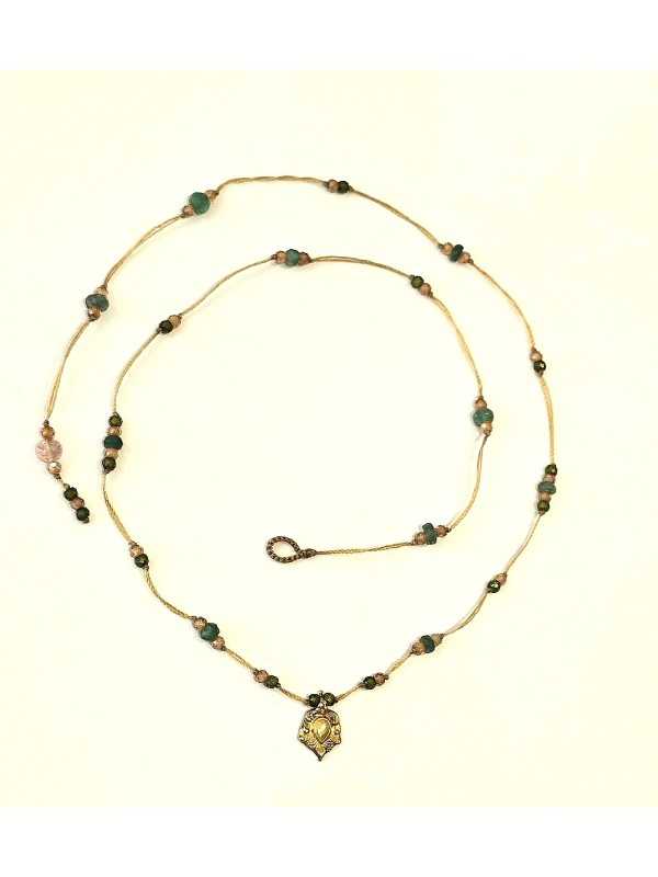 COLLIER GOLDIE CHARM VINTAGE ANTIQUE 18CT GOLV MULTI SHARING jewelery Strasbourg