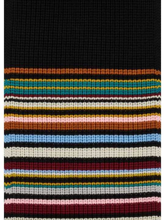 Echarpe bayadère laine 30 x170 cm Paul Smith Femme W1A 251F T812 92 boutique Strasbourg accessoire mode shop France store détail
