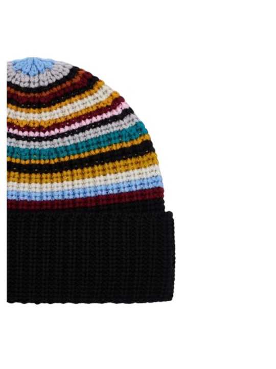 Bonnet bayadère laine Paul Smith Femme homme W1A 480F T812 92 boutique Strasbourg accessoire mode shop vue