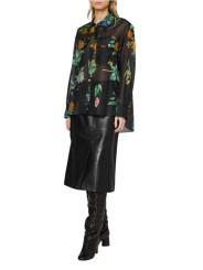 Chemise noir voile coton soie fleurs multi Paul Smith Femme W1R 404B W11322 79 boutique Strasbourg mode vêtement shop look