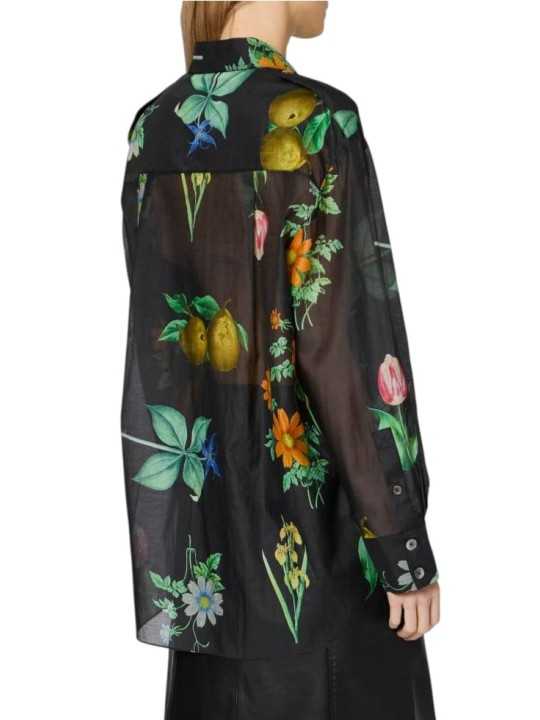 Chemise noir voile coton soie fleurs multi Paul Smith Femme W1R 404B W11322 79 boutique Strasbourg mode vêtement shop dos