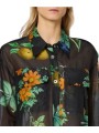 Chemise noir voile coton soie fleurs multi Paul Smith Femme W1R 404B W11322 79 boutique Strasbourg mode vêtement shop poches