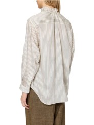 Chemise rayée écru ciel col froufrous lyocell soie Paul Smith femme W1R 407B W03197 08 boutique Strasbourg mode vêtement shop d