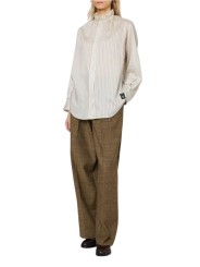 Chemise rayée écru ciel col froufrous lyocell soie Paul Smith femme W1R 407B W03197 08 boutique Strasbourg mode vêtement shop l