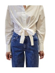 Chemise blanche noeud taille coton Paul Smith Femme W1R 411B W30589 02 boutique Strasbourg France mode vêtement shop shirt zoom