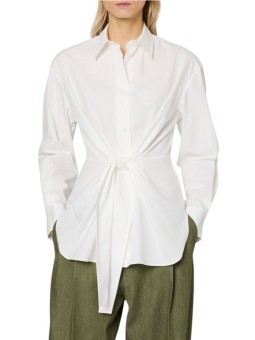 Chemise blanche noeud taille coton Paul Smith Femme W1R 411B W30589 02 boutique Strasbourg France mode vêtement shop shirt front