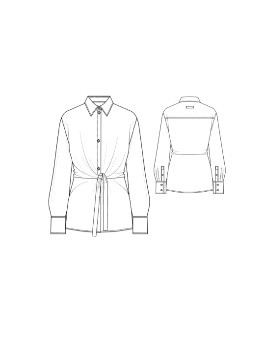 Chemise blanche noeud taille coton Paul Smith Femme W1R 411B W30589 02 boutique Strasbourg France mode vêtement shop shirt style