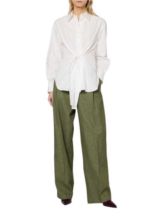 Chemise blanche noeud taille coton Paul Smith Femme W1R 411B W30589 02 boutique Strasbourg France mode vêtement shop shirt look