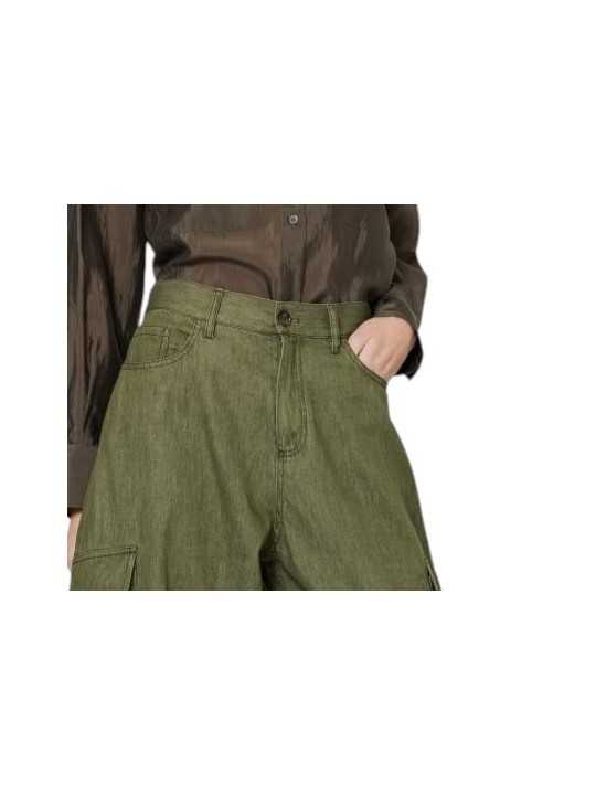 Pantalon ballon cargo kaki coton Paul Smith Femme W1R 412T W11307 36 boutique Strasbourg vêtement mode shop store zoom