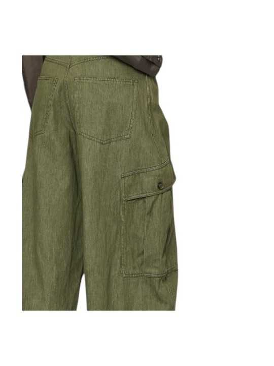 Pantalon ballon cargo kaki coton Paul Smith Femme W1R 412T W11307 36 boutique Strasbourg vêtement mode shop store détail