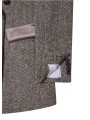Veste Harris tweed chevron brun écru croisée 1 bouton Paul Smith Femme W1R 449JA W03205 61 poignets