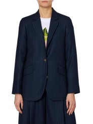VESTE NAVY RAYE BLANC 2 BOUTONS POCHES RABAS W1R 461J W1108 47 PAUL SMITH FEMME face
