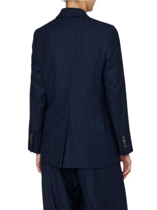 VESTE NAVY RAYE BLANC 2 BOUTONS POCHES RABAS W1R 461J W1108 47 PAUL SMITH FEMME dos