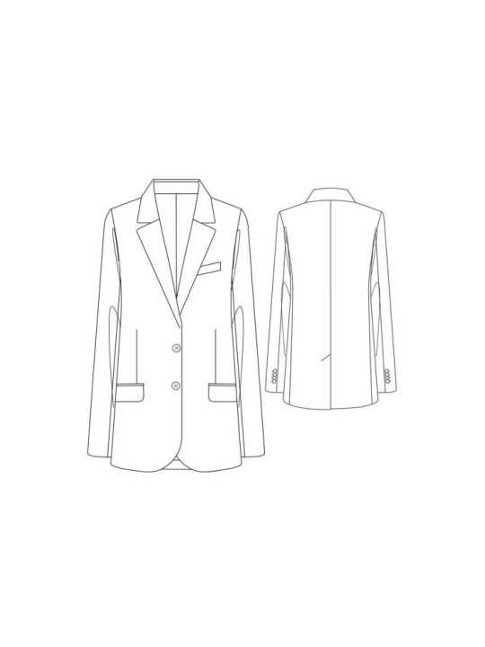 VESTE NAVY RAYE BLANC 2 BOUTONS POCHES RABAS W1R 461J W1108 47 PAUL SMITH FEMME croquis