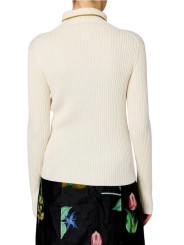 PULL COTELE COL ROULE ECRU POIGNETS BOUTONS BORDS BRONZE W1R 927N W11334 02 PAUL SMITH dos