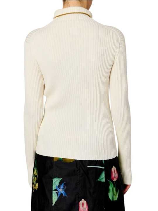 PULL COTELE COL ROULE ECRU POIGNETS BOUTONS BORDS BRONZE W1R 927N W11334 02 PAUL SMITH dos