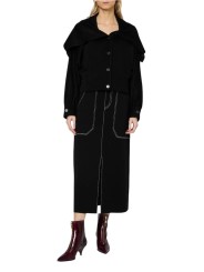 Jupe maille noir surpiquée blanc longue Paul Smith Femme W1R 928N W11336 79 boutique vêtement mode shop store look2