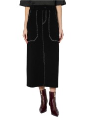 Jupe maille noir surpiquée blanc longue Paul Smith Femme W1R 928N W11336 79 boutique vêtement mode shop store front
