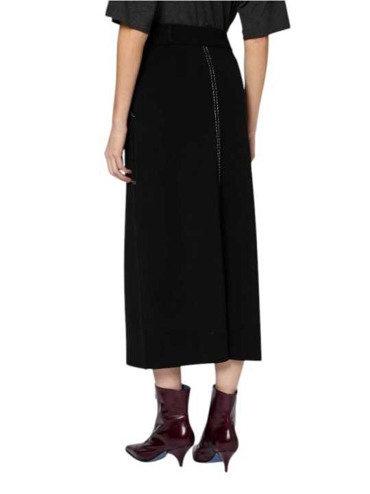 Jupe maille noir surpiquée blanc longue Paul Smith Femme W1R 928N W11336 79 boutique vêtement mode shop store back