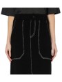 Jupe maille noir surpiquée blanc longue Paul Smith Femme W1R 928N W11336 79 boutique vêtement mode shop store détail