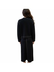 Jupe maille noir surpiquée blanc longue Paul Smith Femme W1R 928N W11336 79 boutique vêtement mode shop store back