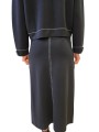 Jupe maille noir surpiquée blanc longue Paul Smith Femme W1R 928N W11336 79 boutique vêtement mode shop store arr