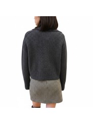 Blouson gris maille épaisse côtelée poignets zip rayé Paul Smith femme W1R 931N W11339 78 boutique vêtement mode store shop d