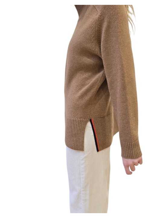 PULL TUNIQUE CAMEL COL MONTANT FENTE BAS W1R 932N W11333 65 PAUL SMITH FEMME