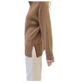 PULL TUNIQUE CAMEL COL MONTANT FENTE BAS W1R 932N W11333 65 PAUL SMITH FEMME