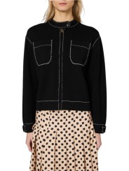 VESTE PERFECTO MAILLE BLOQUEE SURPIQUEE BLANC ZIP W1R 953N W11336 79 PAUL SMITH face