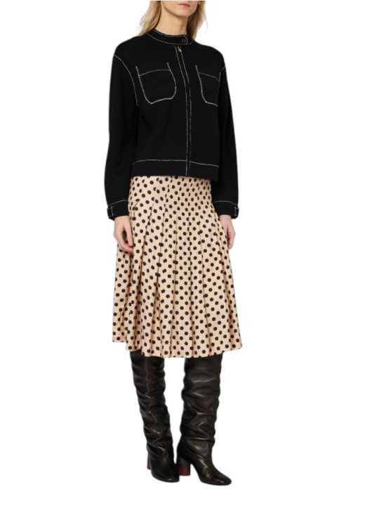Veste perfecto maille bloquée surpiquée blanc zip Paul Smith femme W1R 953N W11336 79 boutique Strasbourg mode vêtement store L