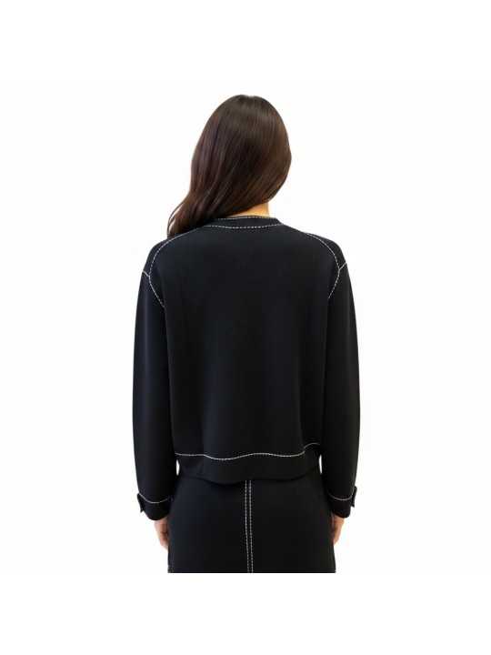 Veste perfecto maille bloquée surpiquée blanc zip Paul Smith femme W1R 953N W11336 79 boutique Strasbourg mode vêtement store B