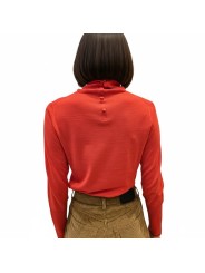 Pull orange col roulé boutonné arrière Paul Smith Femme W1R 954N W11271 16 boutique vêtement mode store shop Strasbourg dos
