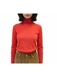Pull orange col roulé boutonné arrière Paul Smith Femme W1R 954N W11271 16 boutique vêtement mode store shop Strasbourg face