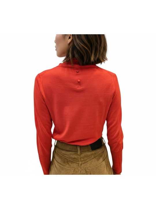 Pull orange col roulé boutonné arrière Paul Smith Femme W1R 954N W11271 16 boutique vêtement mode store shop Strasbourg arr