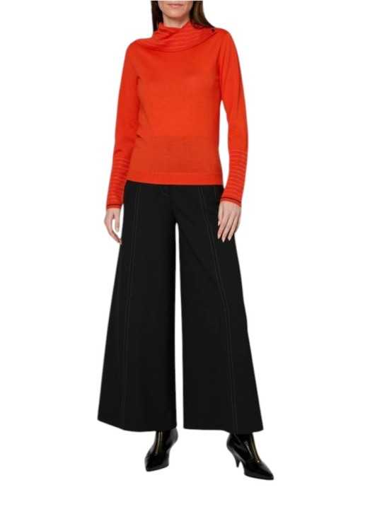Pull orange col roulé boutonné arrière Paul Smith Femme W1R 954N W11271 16 boutique vêtement mode store shop Strasbourg look2