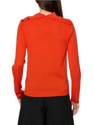 Pull orange col roulé boutonné arrière Paul Smith Femme W1R 954N W11271 16 boutique vêtement mode store shop Strasbourg back