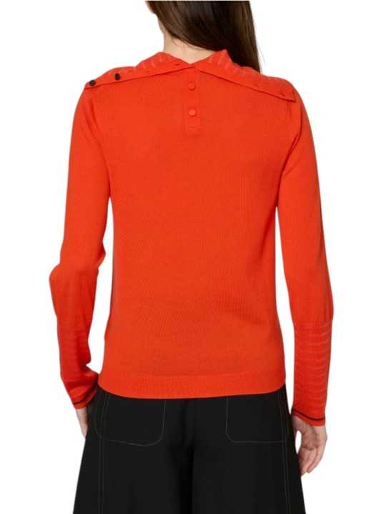 Pull orange col roulé boutonné arrière Paul Smith Femme W1R 954N W11271 16 boutique vêtement mode store shop Strasbourg back