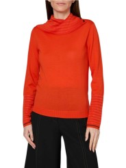 Pull orange col roulé boutonné arrière Paul Smith Femme W1R 954N W11271 16 boutique vêtement mode store shop Strasbourg front
