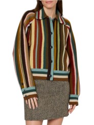 Veste rayée large camel multi laine mérinos Paul Smith Femme W1R 959N W11352 92 boutique Strasbourg mode vêtement style shop fac