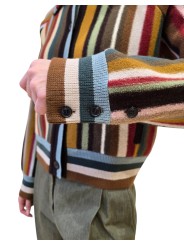 Veste rayée large camel multi laine mérinos Paul Smith Femme W1R 959N W11352 92 boutique Strasbourg mode vêtement style shop dét